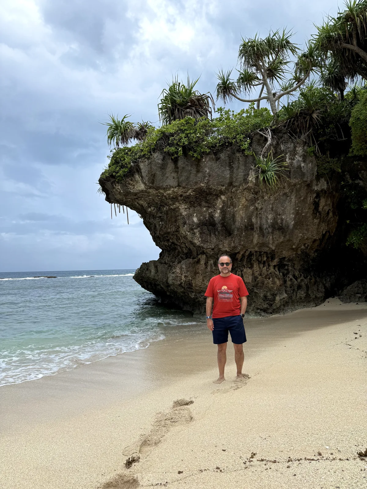 Evaristo on a beach in Tonga during the second journey